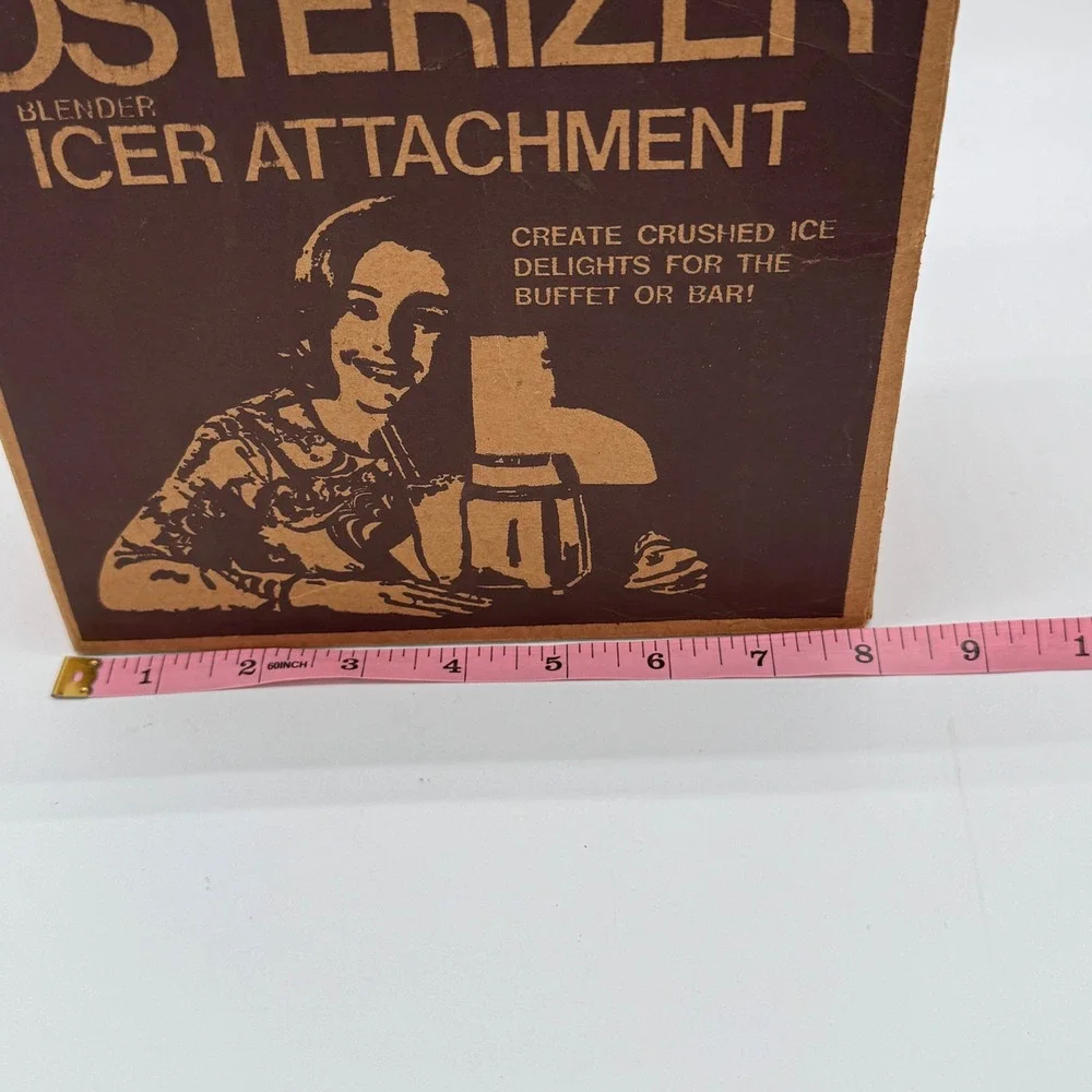 Vintage Osterizer Blender Icer Attachment Model 435 White Box Paperwork 1975